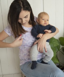Tričko na dojčenie Lila s dlhým rukávom