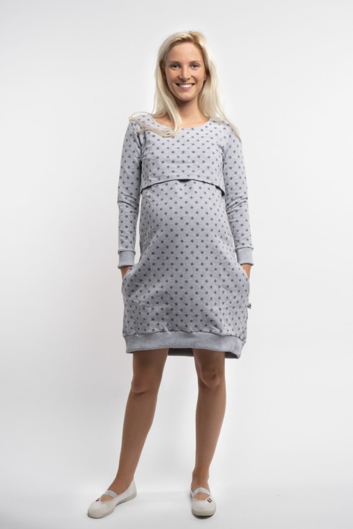 Teplákové tehotenské šaty na dojčenie 3v1